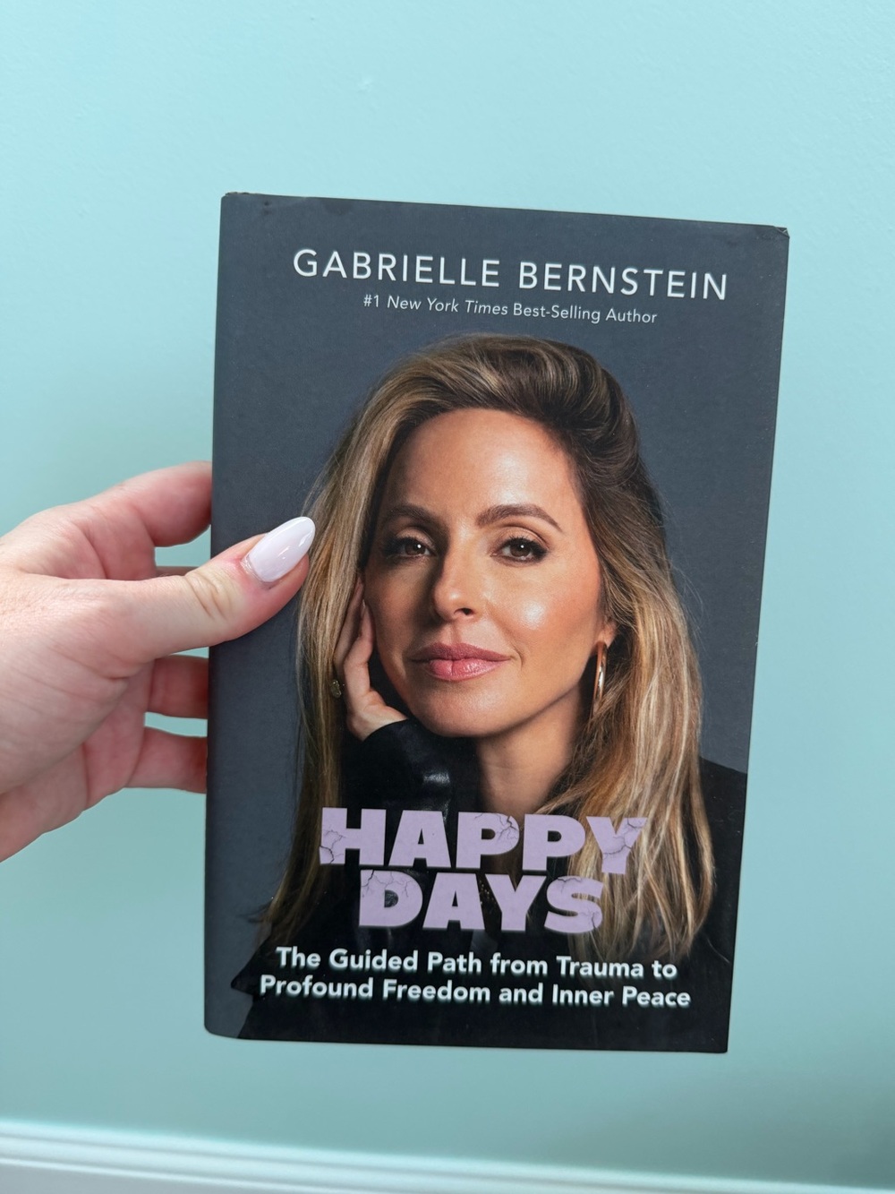 Gabrielle Bernstein "Happy Days" Hardcover Book - Black Cover with Lilac Title